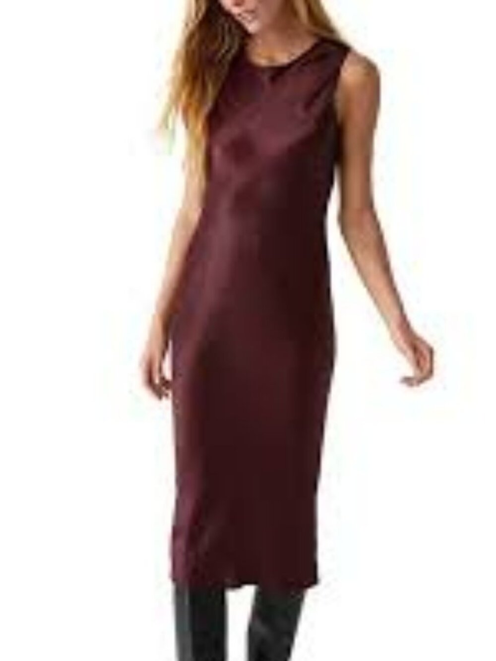 NWT - Michael Stars - Seema Satin Midi Dress, Size Small
